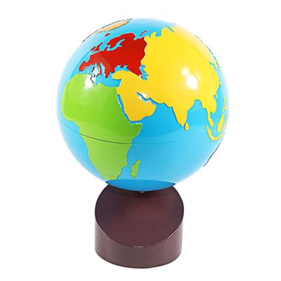 Montessori Geography Materials Globe of World Parts/Continents Preschool Early Educational Equipment Kids Culture Learning Toys Know World Globe (Multicolor)