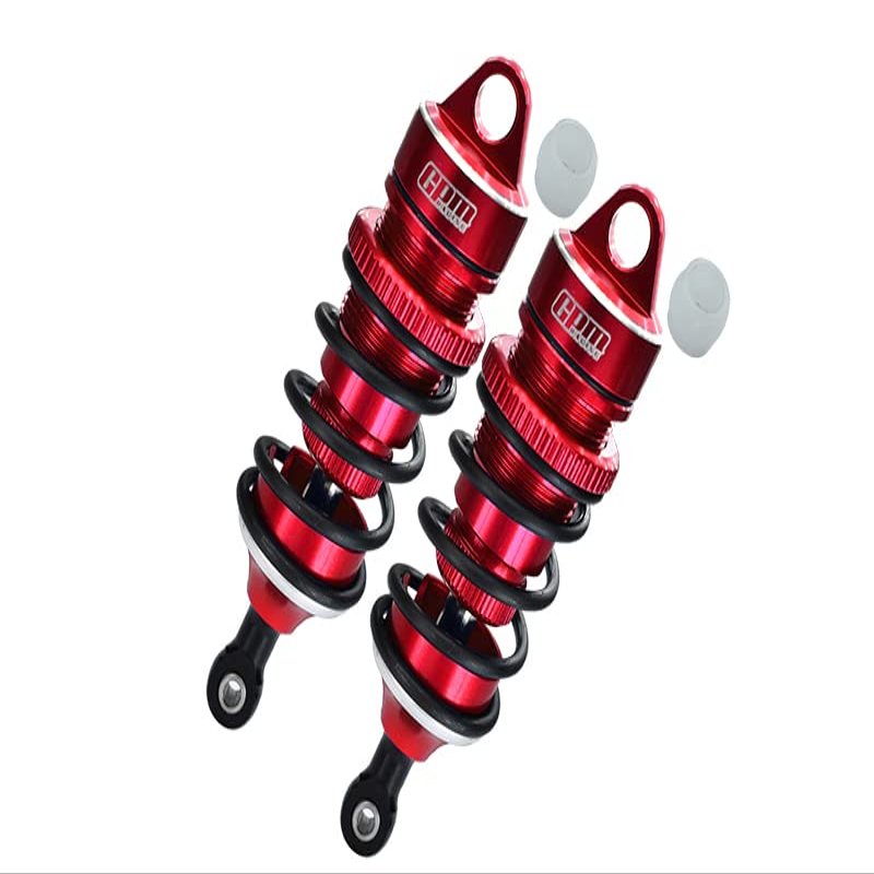 GPM Upgrades Aluminum 6061-T6 Rear Adjustable Spring Dampers 88MM with 6MM Shaft for 1/7 Limitless V2 Speed Bash Roller (ARA7116V2) RC Cars (red)