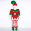 Aislor Kids Christmas Elf Costume Set Girls Boys Elf Fancy Dress Up Festive Party Santa's Suit with Elf Hat Shoes Belt Red 3-4 Years view 3