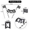Race Flag Cake Topper - Race Car First Birthday Party Decorations,Racing Themed Birthday. Fast One Birthday Party Supplies (RACE FLAG CT) view 2
