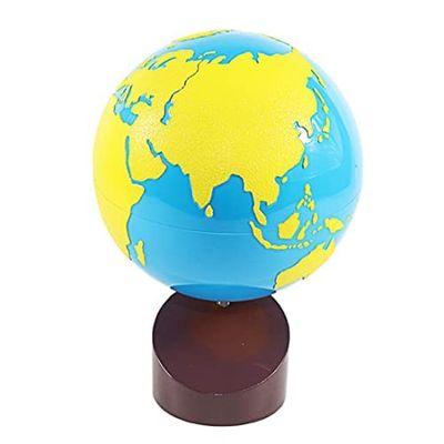 Montessori Geography Materials Globe of World Parts/Continents Preschool Early Educational Equipment Kids Culture Learning Toys Know World Globe (Yellow)