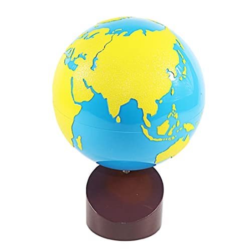 Montessori Geography Materials Globe of World Parts/Continents Preschool Early Educational Equipment Kids Culture Learning Toys Know World Globe (Yellow)