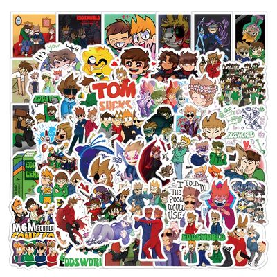 62Pcs Eddsworld Anime Game Stickers Pack, Manga Poster Cartoon Vinyl Waterproof for Water Bottle,Laptop,Phone,Skateboard,Scrapbooking,Journaling Choice for Party Favor Supply