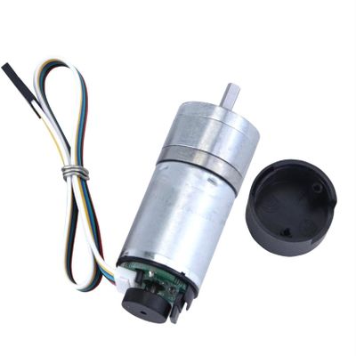 LVLOZ Dc Motor Gears Micro Gearbox Reduction Gear Motor 25GA370 12 Volt 12v High Torque Permanent Magnet Dc Motor Curtain Robot Dc Electric Motor with Encoder Hobby Motor (Size : 280rpm, Color : 24V)