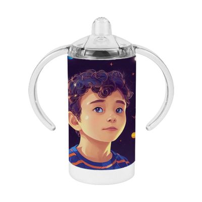 Cute Little Boy Sippy Cup - Space Boy Baby Sippy Cup - Printed Sippy Cup