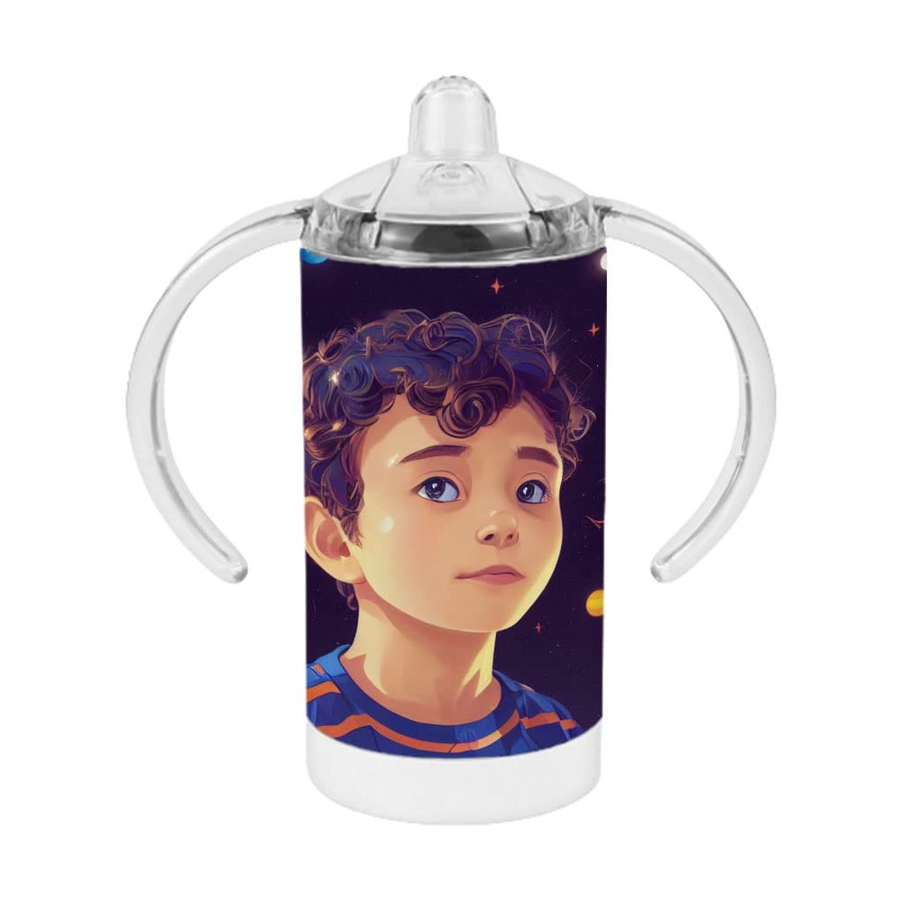 Cute Little Boy Sippy Cup - Space Boy Baby Sippy Cup - Printed Sippy Cup