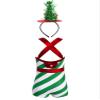 Aislor Kids Girls Christmas Candy Cane Costume Striped Ballet Dance Leotard Jumpsuit with Headband Hair Hoop Dancewear Green 10 Years view 2