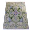 112 Scale Square Shape Miniature Dollhouse Rug Light Blue Olive Leaves Beautiful Design view 1