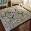 112 Scale Square Shape Miniature Dollhouse Rug Light Blue Olive Leaves Beautiful Design view 4