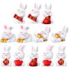 Tofficu 12pcs Miniature Rabbit Figurines 2023 Bunny Figurines Zodiac Animal Figures 2023 Year of The Rabbit Statue Xmas Chinese New Year Decor for Cake Dollhouse view 1
