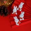 Tofficu 12pcs Miniature Rabbit Figurines 2023 Bunny Figurines Zodiac Animal Figures 2023 Year of The Rabbit Statue Xmas Chinese New Year Decor for Cake Dollhouse view 4