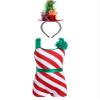 Aislor Kids Girls Christmas Candy Cane Costume Striped Ballet Dance Leotard Jumpsuit with Headband Hair Hoop Dancewear Red 4 Years view 1