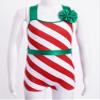 Aislor Kids Girls Christmas Candy Cane Costume Striped Ballet Dance Leotard Jumpsuit with Headband Hair Hoop Dancewear Red 4 Years view 3