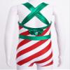 Aislor Kids Girls Christmas Candy Cane Costume Striped Ballet Dance Leotard Jumpsuit with Headband Hair Hoop Dancewear Red 4 Years view 4
