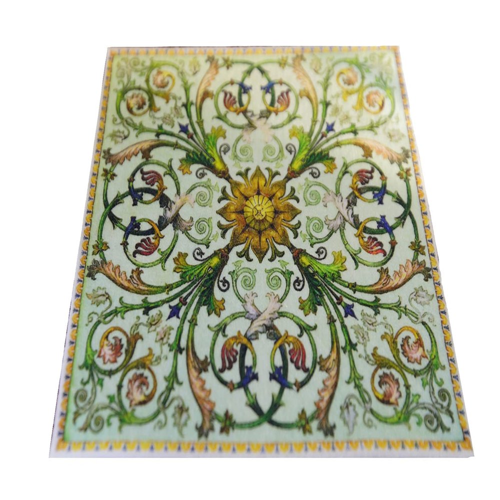 112 Scale Square Shape Miniature Dollhouse Rug Rococo Style French Aubusson Design