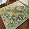 112 Scale Square Shape Miniature Dollhouse Rug Rococo Style French Aubusson Design view 3