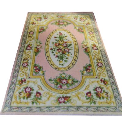 112 Scale Miniature Dollhouse Rug Beautiful Victorian Design Pink Theme Floral Bundle