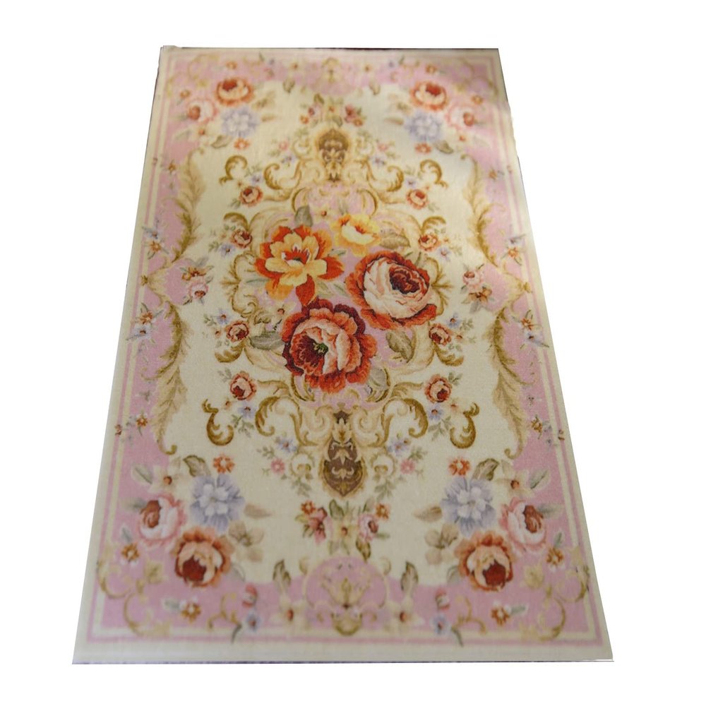112 Scale Miniature Dollhouse Rug Aubusson Design Pastel Pink Beige Rococo Style French Style