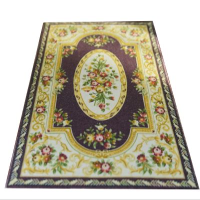 112 Scale Miniature Dollhouse Rug Beautiful Victorian Design Coffee Color Floral Bundle