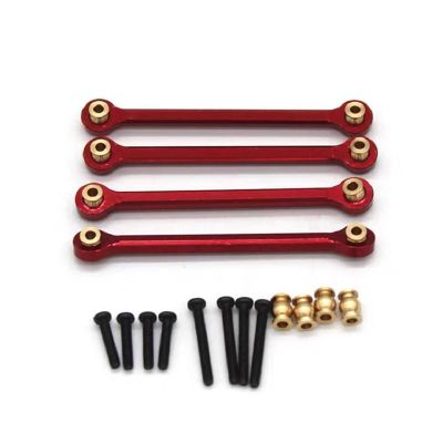 4 Pcs Tie Rod Link Kit for FMS 1/24 Power Wagon FCX24 RC Car, Aluminum Alloy Linkage Suspension Links Set Upgrade Parts (Red)