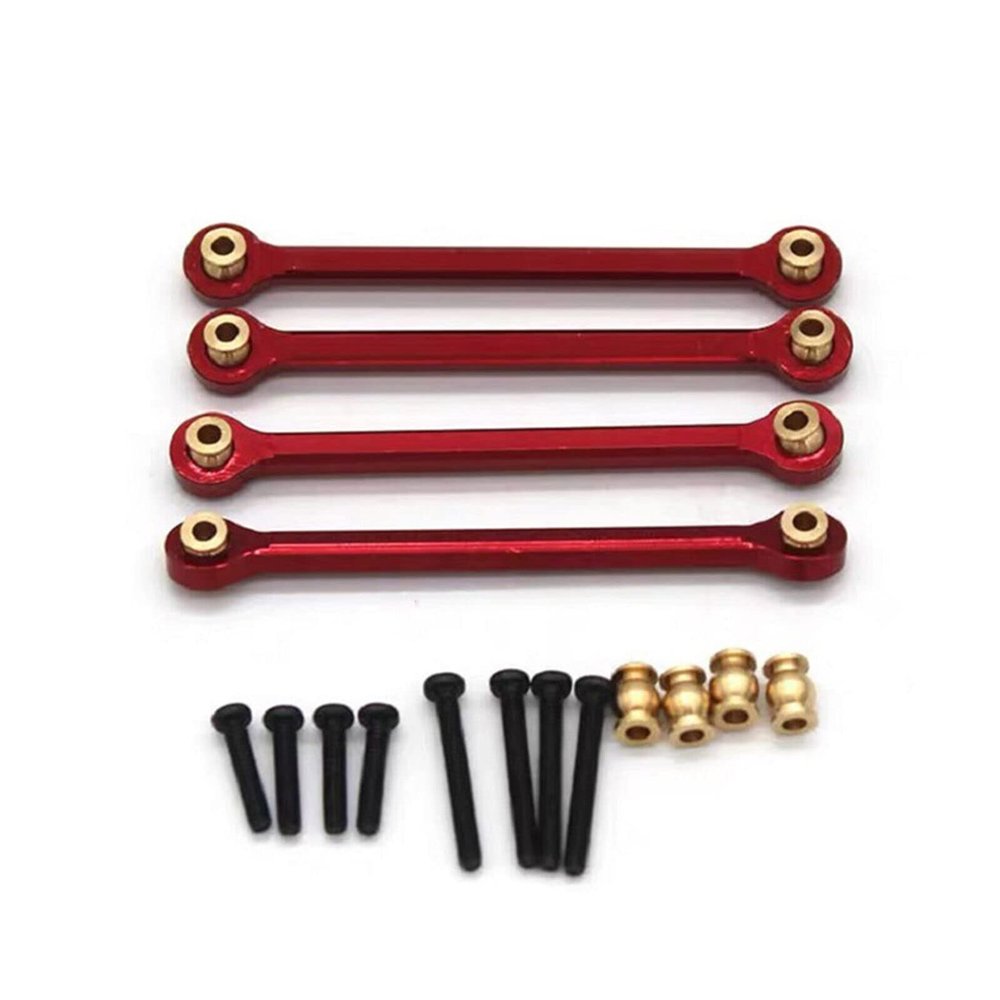 4 Pcs Tie Rod Link Kit for FMS 1/24 Power Wagon FCX24 RC Car, Aluminum Alloy Linkage Suspension Links Set Upgrade Parts (Red)