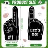 Sinmoe 48 Pieces Sport Party Favors Fan Foam Finger Mini #1 Basketball Baseball Football Soccer Team Cheerleader Gifts for Sporting Events Games Birthday Supplies(Black) view 2