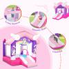 JOYMOR Pink Inflatable Bounce House with Slide, Unicorn Theme Princess, for Girls Outdoor and Indoor Use, Pink Bounce House for Kids 3-6 (Blower Included) view 3