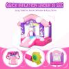 JOYMOR Pink Inflatable Bounce House with Slide, Unicorn Theme Princess, for Girls Outdoor and Indoor Use, Pink Bounce House for Kids 3-6 (Blower Included) view 4