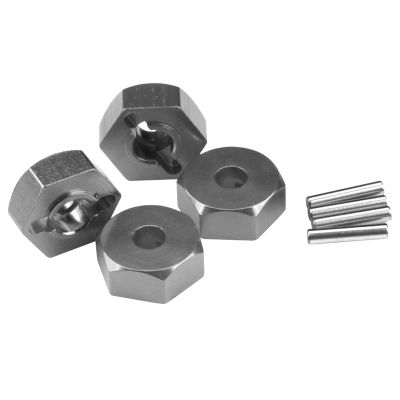 4Pcs Metal Wheel Hex Hubs with Axle Pins for Traxxas 1/16 E-Revo Slash 4WD Summit VXL RC Car Vehicle