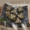 PJOY D&D Dice Set Dragon Metal DND Dice Set Antique Bronze with Case for RPG Role Playing Games Compatible with Dungeons and Dragons Gift TTRPG view 3