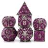 PJOY Metal DND Dice Set with Dice Case Antique Silver Purple Dragon D&D Polyhedral Dice for RPG Role Playing Games Compatible with Dungeons and Dragons TTRPG Gifts view 1