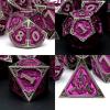 PJOY Metal DND Dice Set with Dice Case Antique Silver Purple Dragon D&D Polyhedral Dice for RPG Role Playing Games Compatible with Dungeons and Dragons TTRPG Gifts view 2