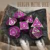 PJOY Metal DND Dice Set with Dice Case Antique Silver Purple Dragon D&D Polyhedral Dice for RPG Role Playing Games Compatible with Dungeons and Dragons TTRPG Gifts view 3