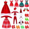 JANYUN Christmas Doll Clothes and Accessories,Doll Clothes Sets Party Dresses Outfits Xmas Gift Costumes Doll Shoes for Christmas Party Favors Girl Gift(Dolls not Included) view 1