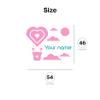 Cute Heart-Shaped Balloon in Sky Patterns with Your Own Name Sticker - Personalize Colorful Girls Name Decal with Any Color and Size 46x54 in inches view 3