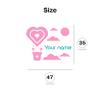 Cute Heart-Shaped Balloon in Sky Patterns with Your Own Name Sticker - Personalize Colorful Girls Name Decal with Any Color and Size 35x47 in inches view 3