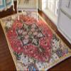 112 Scale Miniature Dollhouse Rug Persian Tribal Geometrical Design Wine Blue Gold Black view 3