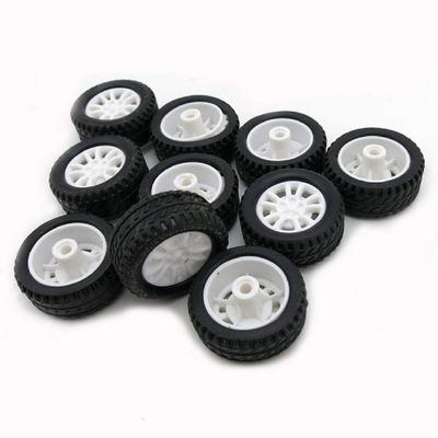 10pcs Toy Car Wheels 20mm Rubber Tire for 2mm Shaft DIY Model Accessories