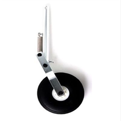 ZHIPAIJI Landing Gear 110/130/140/150mm Aluminum Alloy Retractable Damping Landing Gear with Wheel Kneeling Type Worm Steering Gear for RC Drone (Color : 140mm Hole 4mm)