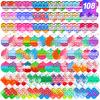 108 PCS Mini Pop Keychain Fidget Toys, 3 Shape Pop Fidgets Party Favors Kids Packs Sensory Stress Toys, Push Mini Pop Keychain Bulk view 1