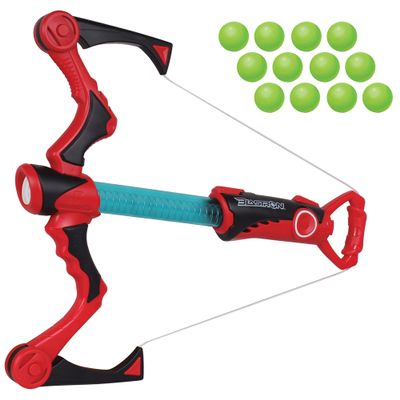 NKOK Blastron Cannonball Blaster: Compound Bow - 22" L 3844, Includes 12 Lightweight Foam Balls, Toy Shoots Up to 20 Feet, Childrens Blaster, Pump Action & Sight, for Kids Ages 6+