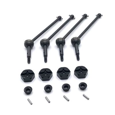NORMICHIC RC Car CVD Drive Shaft and 12MM Wheel Hub Hex for WLtoys 1/14 144010 144001-02, 1/12 Scale RC Model Upgrade Parts (Black)