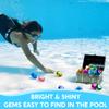 Sloosh Diving Gems Pool Toys, 16 Big Colorful Diamond with Pirate Treasure Chest,Swim Dive Toy for Kids Underwater Gemstone Swimming Training Gift Water Pool Games(Gold) view 2