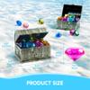 Sloosh Diving Gems Pool Toys, 16 Big Colorful Diamond with Pirate Treasure Chest,Swim Dive Toy for Kids Underwater Gemstone Swimming Training Gift Water Pool Games(Gold) view 3