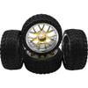 4Pack HIRCQOO 12mm Hex Plastic Wheel Rims & 2.59" Rubber Tires Set w/Foam Compatible with Traxxas Kyosho HPI Tamiya TT-01 TT-02 Sakura HSP 1/10 RC On-Road Touring Car (Yellow) view 2