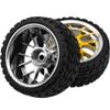 4Pack HIRCQOO 12mm Hex Plastic Wheel Rims & 2.59" Rubber Tires Set w/Foam Compatible with Traxxas Kyosho HPI Tamiya TT-01 TT-02 Sakura HSP 1/10 RC On-Road Touring Car (Yellow) view 4