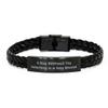 A Day Without Toy Collecting is a Day Wasted. Braided Leather Bracelet, Toy Collecting Engraved Bracelet, Perfect for Toy Collecting view 1