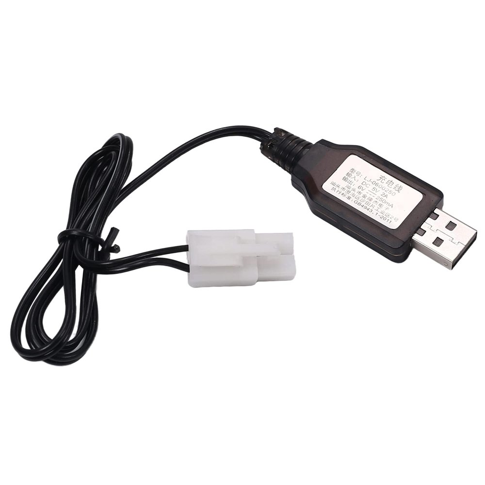 Juvielich L6.2-2P USB Charger Cable 6v 250MA Output Ni-Cd Ni-Mh Battery Pack for RC Excavator RC Cars