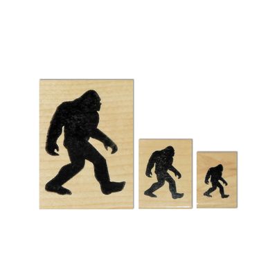 Bigfoot Silhouette Mounted Rubber Stamp - 3 Sizes - You Choose (Medium)