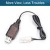 Juvielich 2pcs L6.2-2P USB Charger Cable 4.8v 250MA Output Ni-Cd Ni-Mh Battery Pack for RC Excavator RC Cars view 3